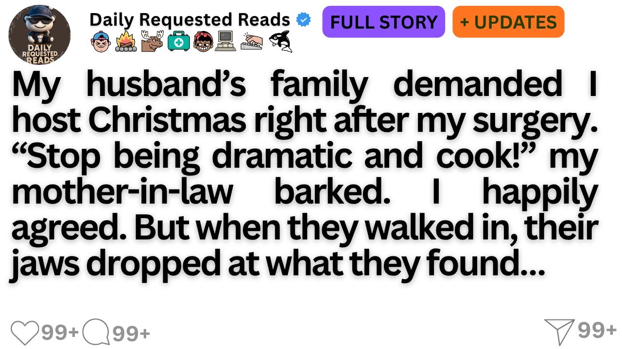 My husband’s family demanded I host Christmas right after my surgery. “Stop being dramatic and …