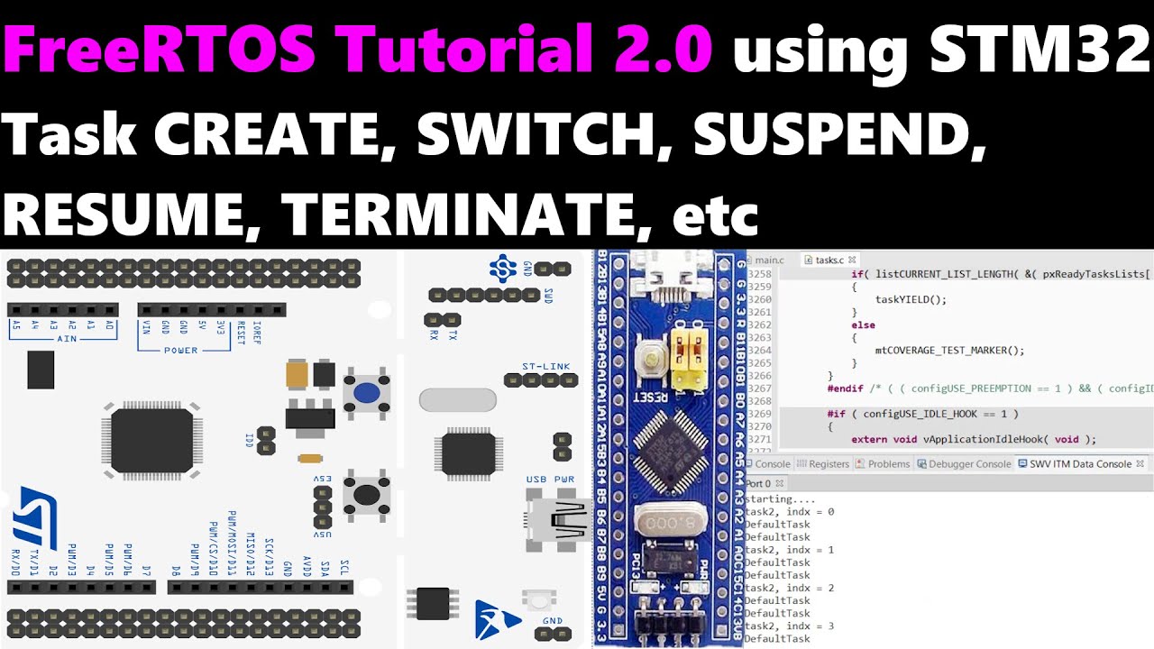 Учебное пособие по FreeRTOS 2.0 || Операции TASK || STM32 || CUBEIDE
