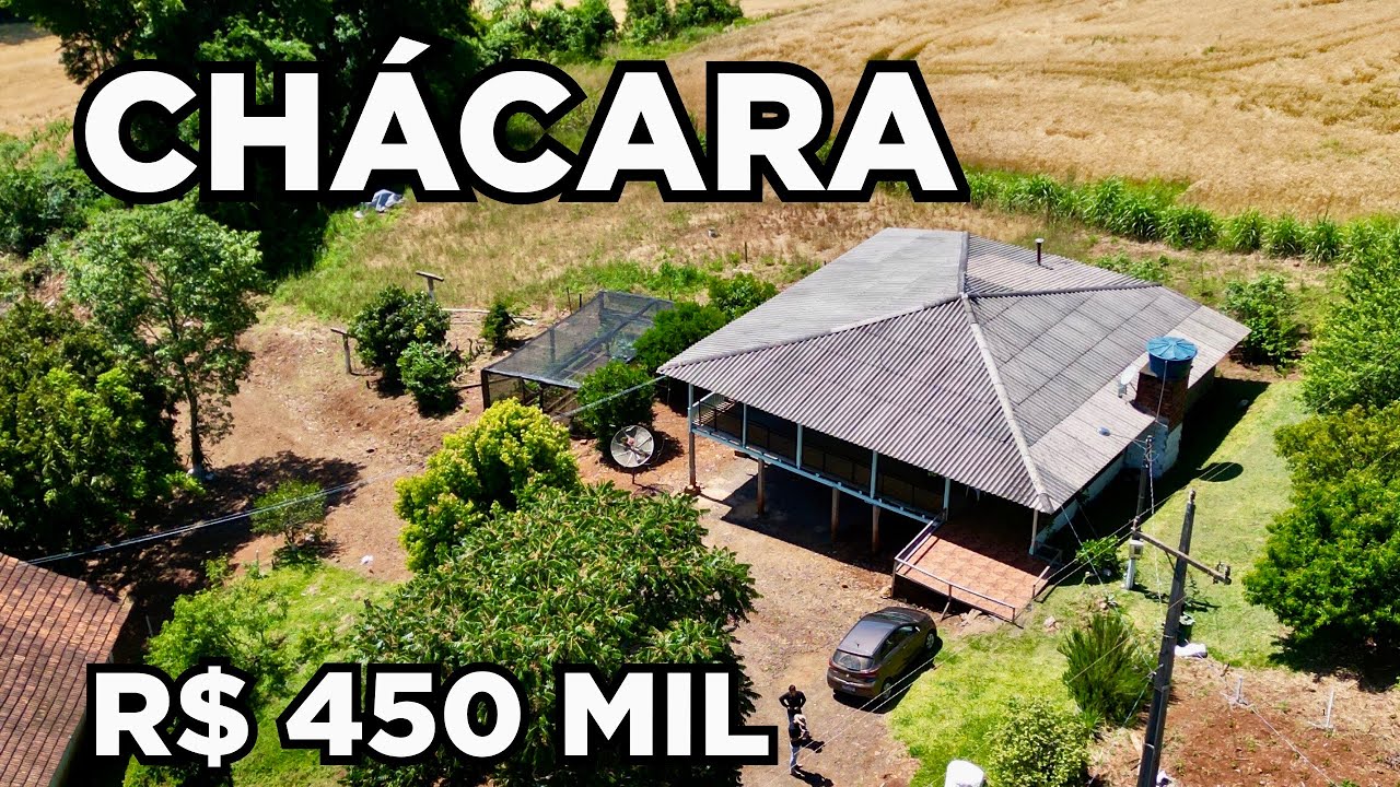 CHÁCARA CASA 3 QUARTOS FRUTAS GALINHAS GALPÃO E ÁGUA R$450MIL