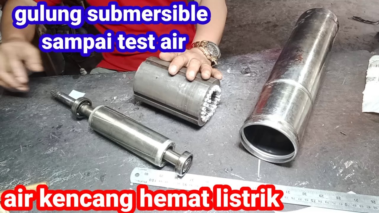 Sebentar saja gulung Submersible ini 1.5 hp dari gulung ,rakit sampai tes air muncrat