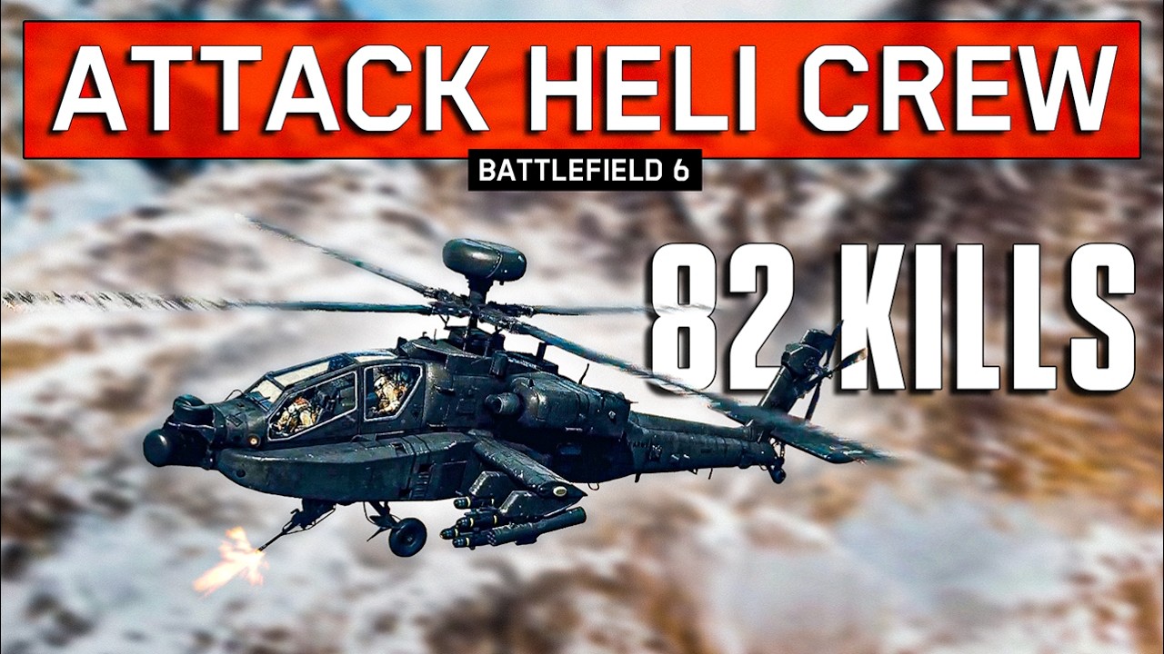 BF6 Attack Helicopter Gameplay 82 Kills | Pilot & Gunner POV | Open Beta