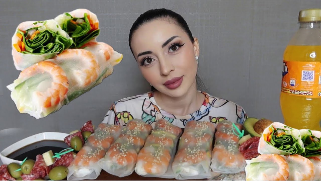СПРИНГ РОЛЛЫ 🫠 ПРОБУЮ ВПЕРВЫЕ MUKBANG 💚 Ayka Emilly