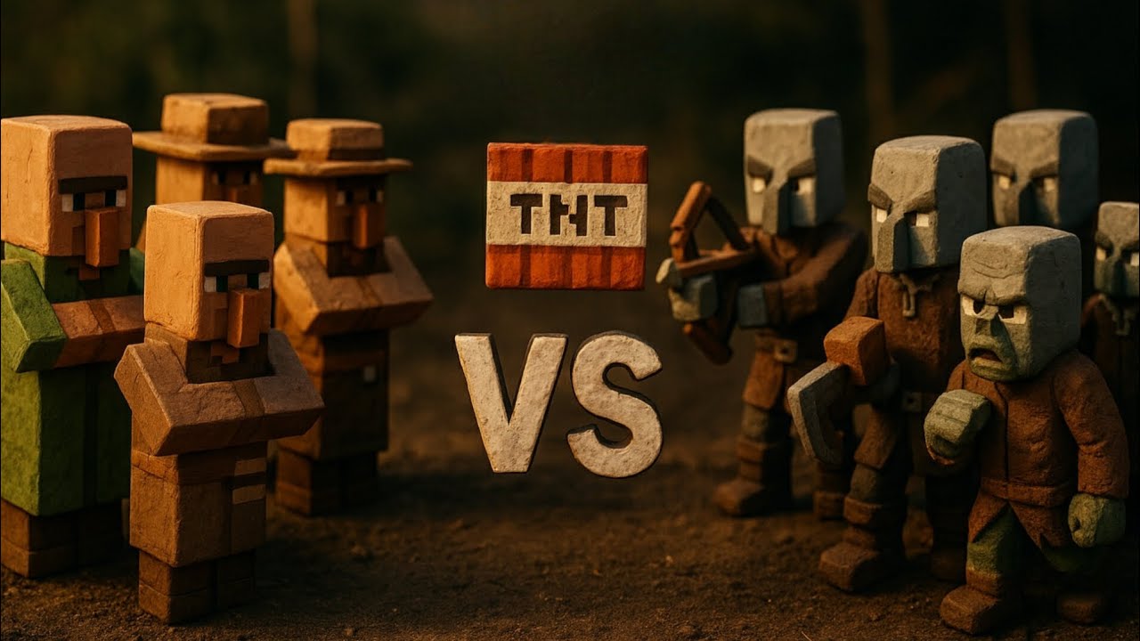 Villagers vs Illagers – TNT Test: Who Survives? | Light vs Darkness 🔥💣