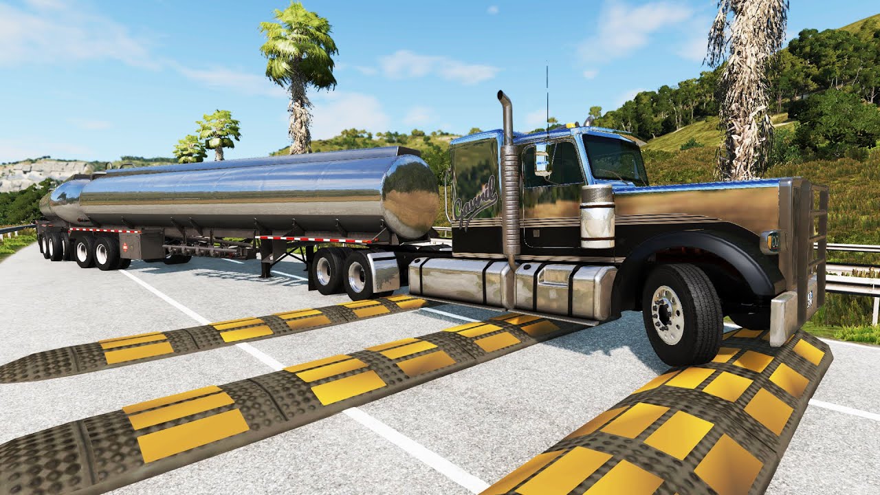 Trucks vs Speed Bumps - BeamNG.Drive