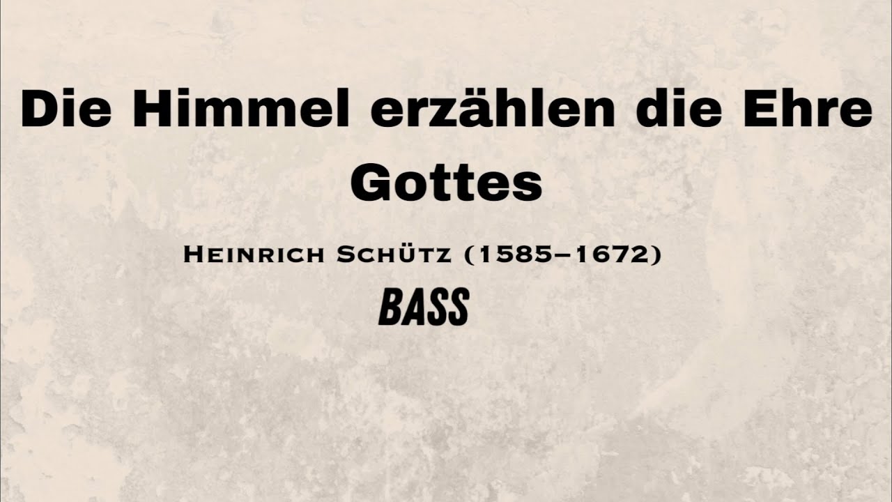 Die Himmel erzählen die Ehre Gottes (Bass)