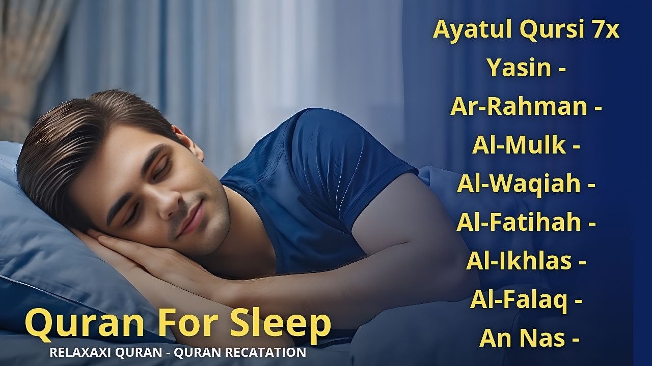 Soothing Quran for Deep Sleep | Fatiha, Ayatul Kursi, Rahman, Al-Mulk, Yasin, Al-Waqiah - Alaa Aqel