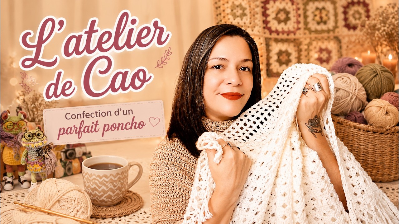 🧶 ATELIER DE CAO/Confection d'un poncho blanc de printemps 🧶