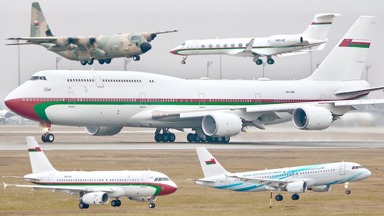 SULTAN OF OMAN! Royal Flight Of Oman C130/A319/B748 at Munich Airport!