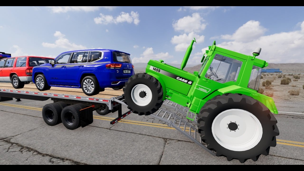 Flatbed Truck McQueen | Transportation with Truck - Pothole vs Car # | BeamNG.Drive Gameplay