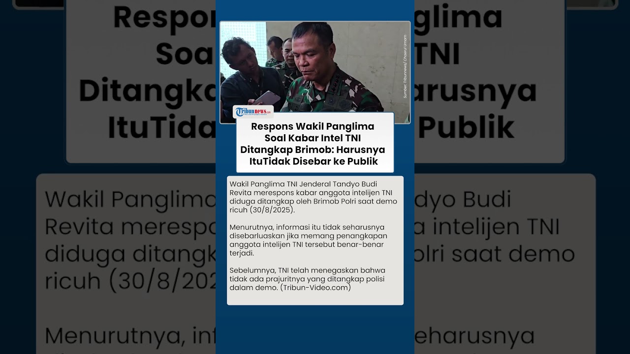 Respons Wakil Panglima terkait Kabar Intel TNI Ditangkap Brimob: Harusnya Tak Disebarkan ke Publik
