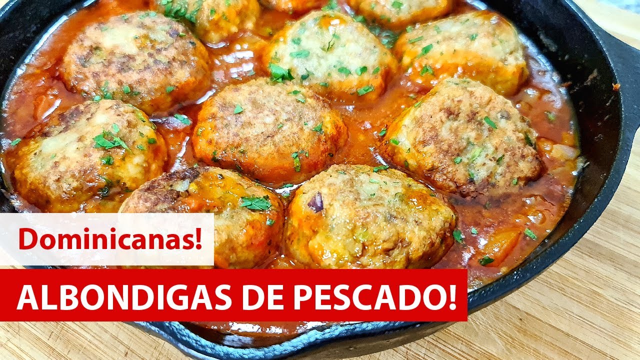 Como Hacer ALBONDIGAS de PESCADO 🧆🐟🍅 [CON SALSA EXPRESS] | Cocina Dominicana 🇩🇴