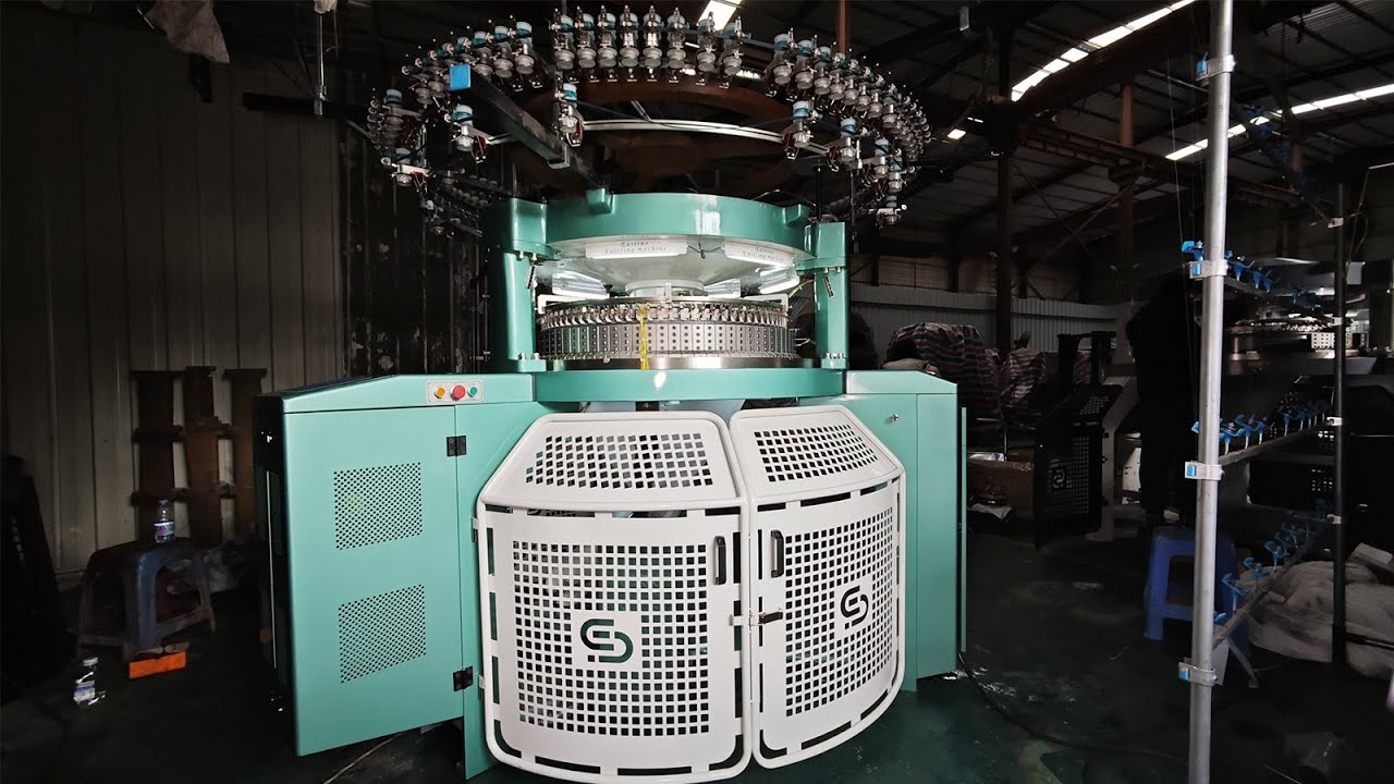 42/84F Rib interlock circular knitting machine with a new colour #circularknittingmachine