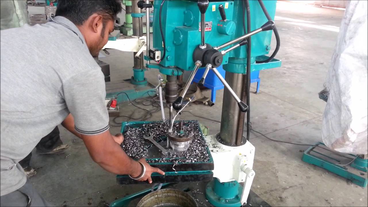 Valve Automatic Drilling on PRAKASH Allgeared Pillar Drilling Machine