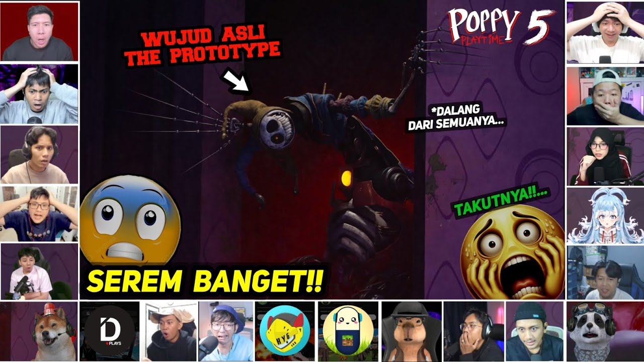 [ REAKSI YOUTUBER GAMERS ] KEMUNCULAN THE PROTOTYPE | Poppy Playtime : Chapter 5 |