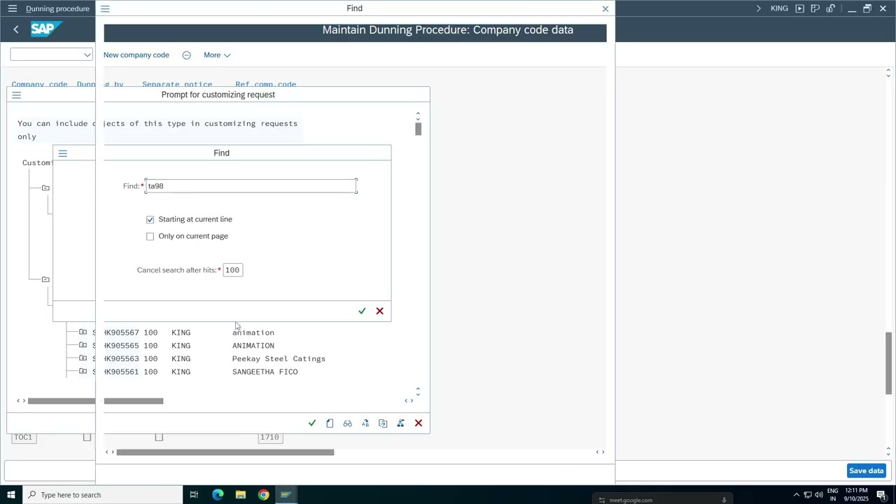 Настройки конфигурации системы напоминаний о невыполнении обязательств в SAP S4 HANA, выполнение ...