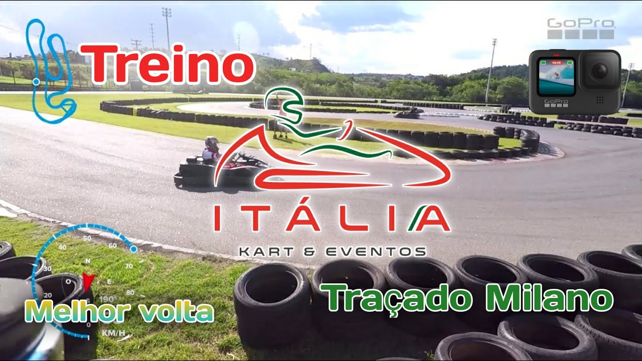 Treino em Valinhos - Itália kart e Eventos - Melhor volta - Traçado Milano