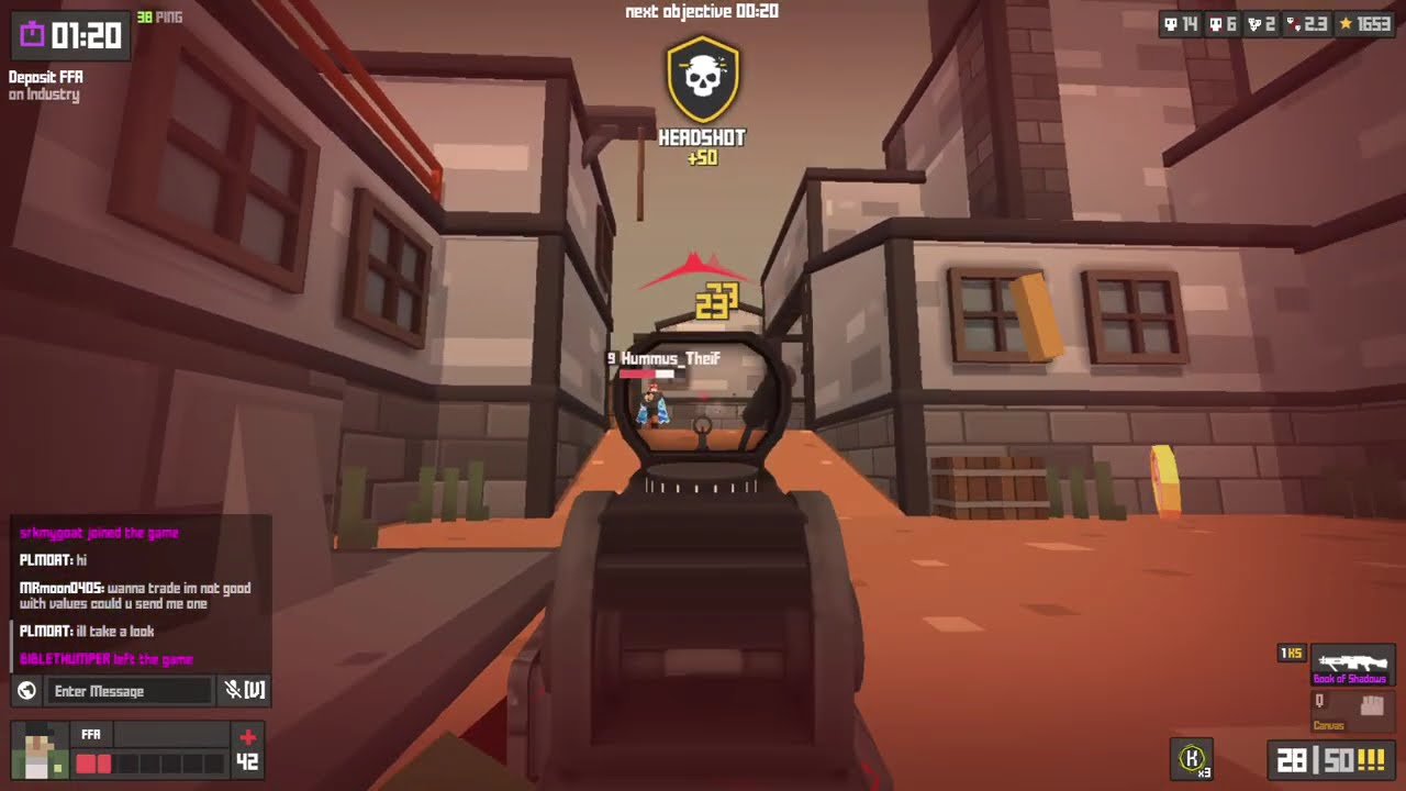Krunker.io 21-11 LMG Deposit FFA on industry Gameplay 1080p