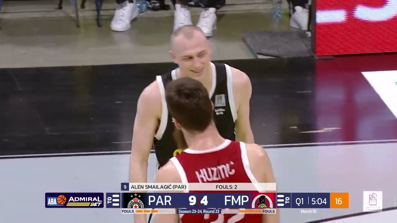 AdmiralBet ABA League 2023/24, Round 23 match: Partizan Mozzart Bet - FMP Soccerbet (16.3.2024)