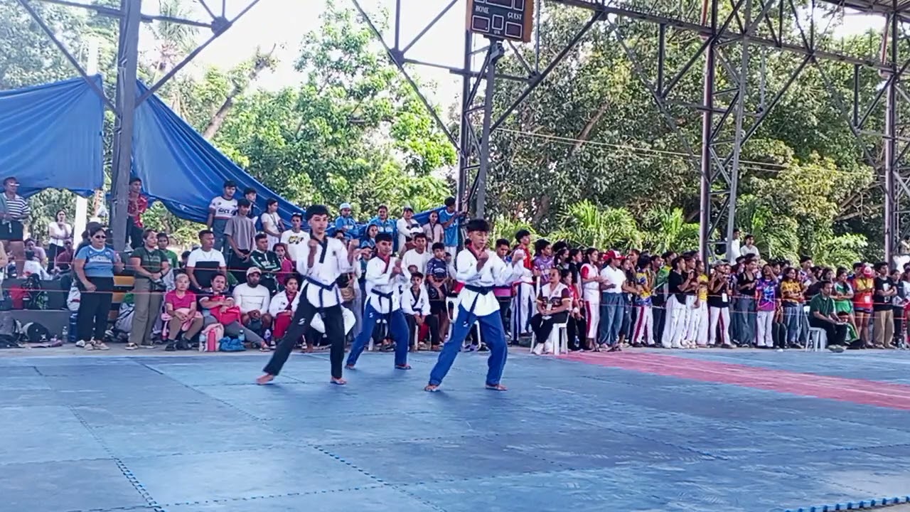 Cebu provincial meet 2026 male poomsae trio, Brian, Elijah, Franklin. Silver 🥈