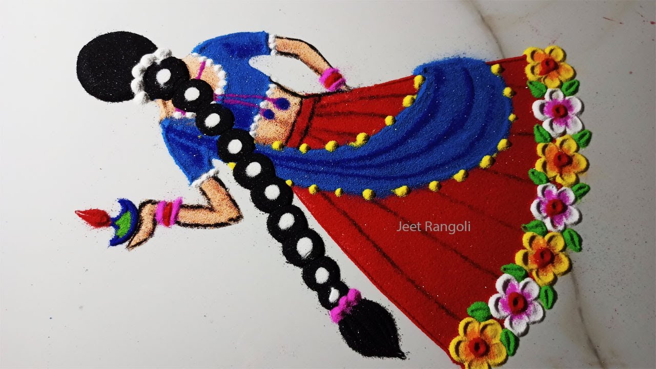 Diwali special easy and beautiful rangoli with tricks.