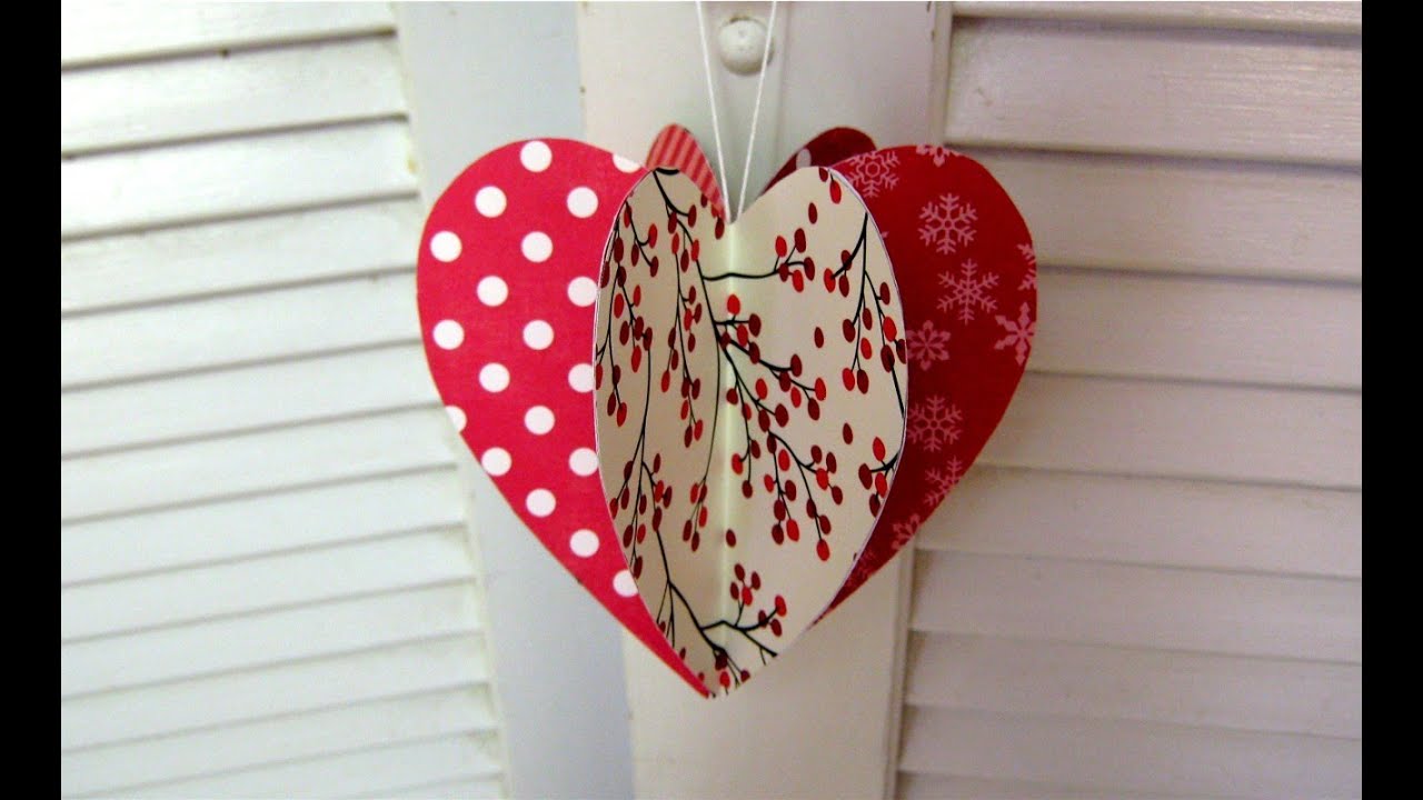 Mothers day paper heart decoration card