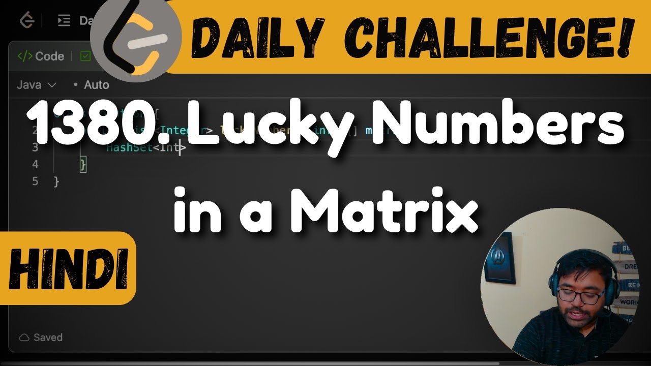 1380. Lucky Numbers in a Matrix | Matrix |  Leetcode Daily Challenge | DSA | Hindi