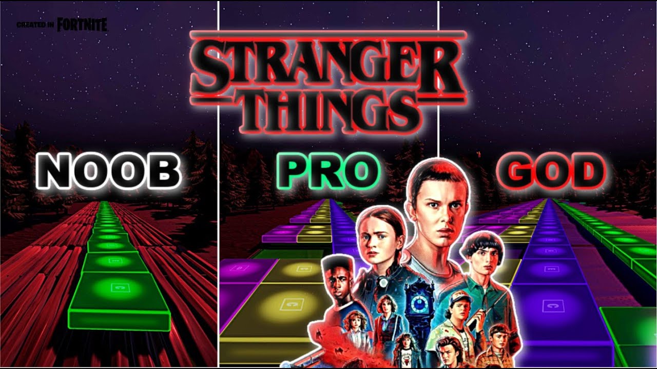 Stranger Things Theme - Noob vs Pro vs God (Fortnite Music Blocks) With Map Code!