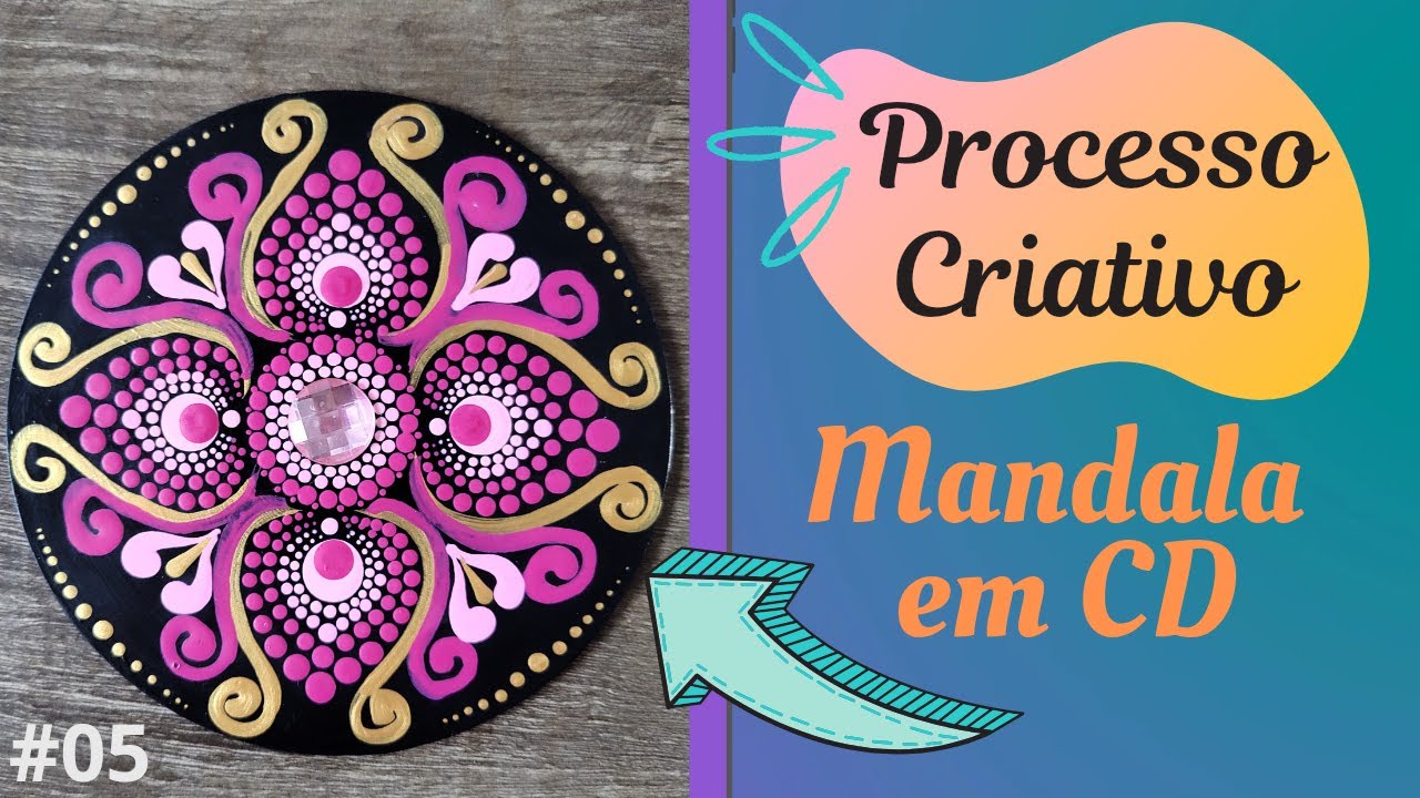 ▶️ Mandala em CD [Processo Criativo] Vem Pintar Comigo Uma Mandala em Pontilhismo - Dot Mandala