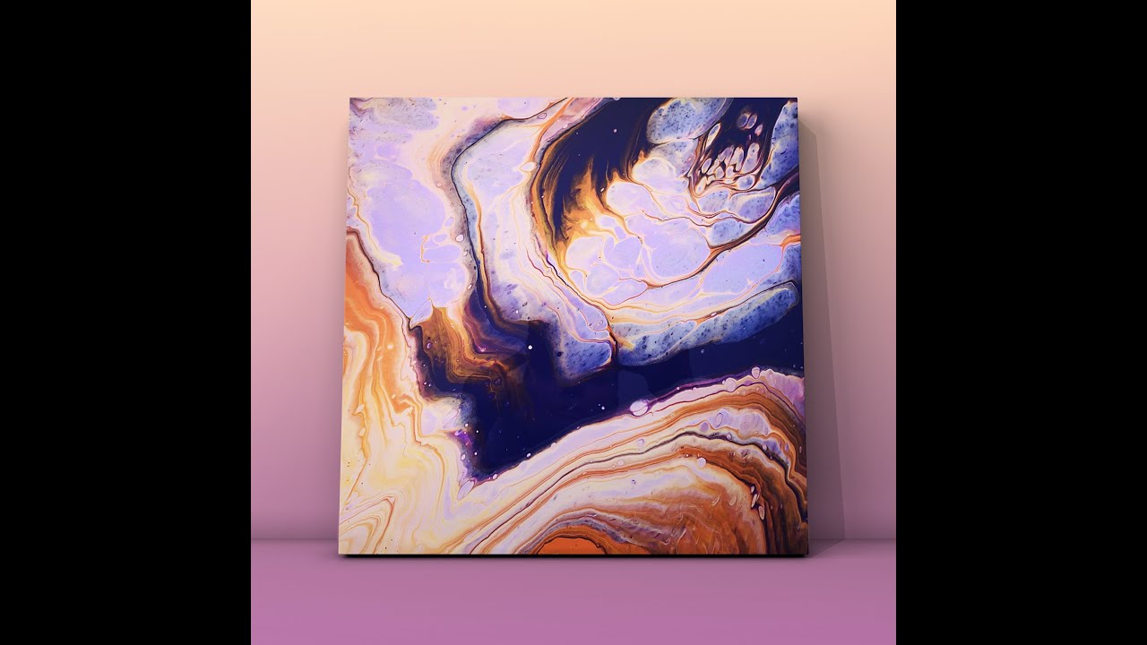 #65 - Cloud Effect Tree Ring pour - Acrylic Pouring, Acrylic Painting, Fluid Art
