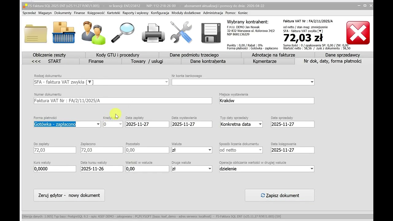 KSeF 2.0 - FS-Faktura SQL - Wysyłanie faktur do KSeF