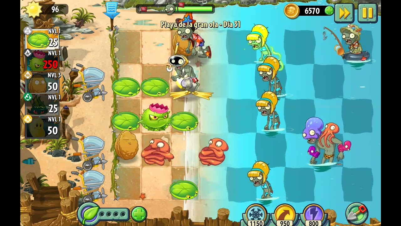 Acabamos con los zombies, sin girasoles. Penúltimo