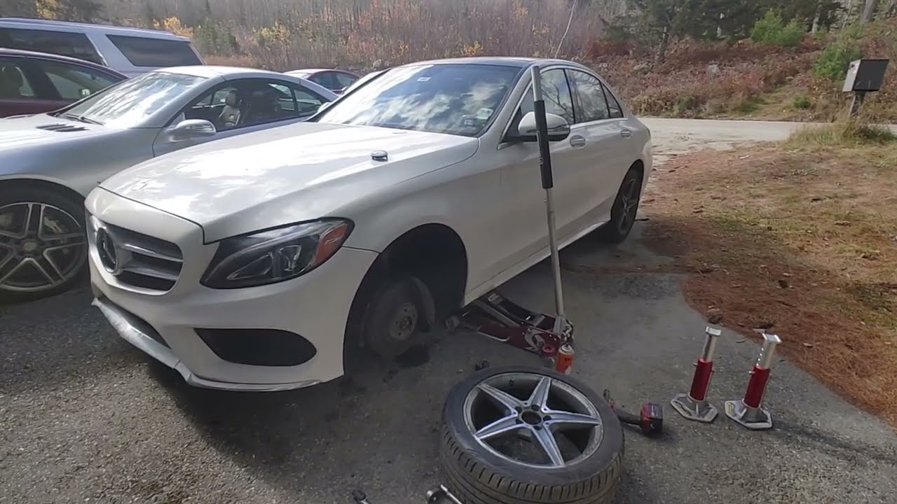 Mercedes C300 W205 front driver's side CV axle removal replacement repair