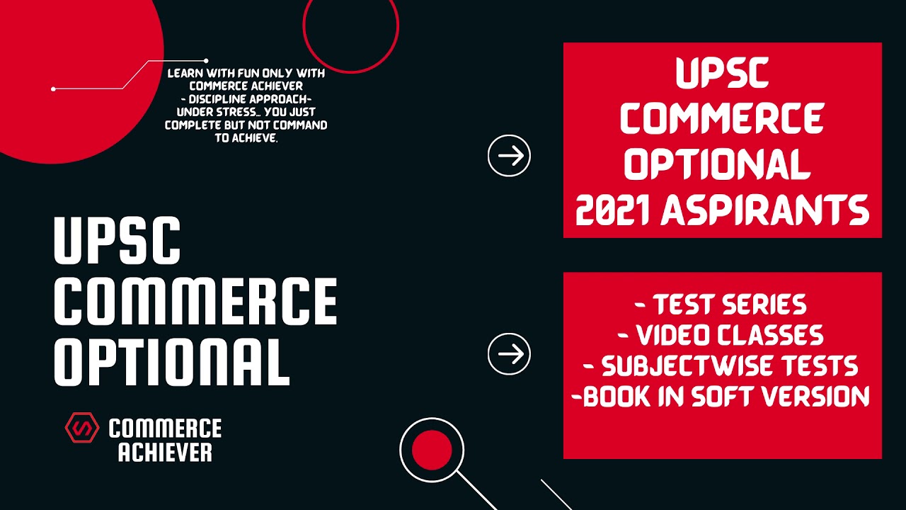 UPSC COMMERCE OPTIONAL -Tests &Various Programs.