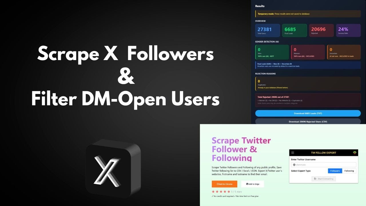 How to Scrape X (Twitter) Followers & Filter DM-Open Users | Send Mass DMs Step-by-Step