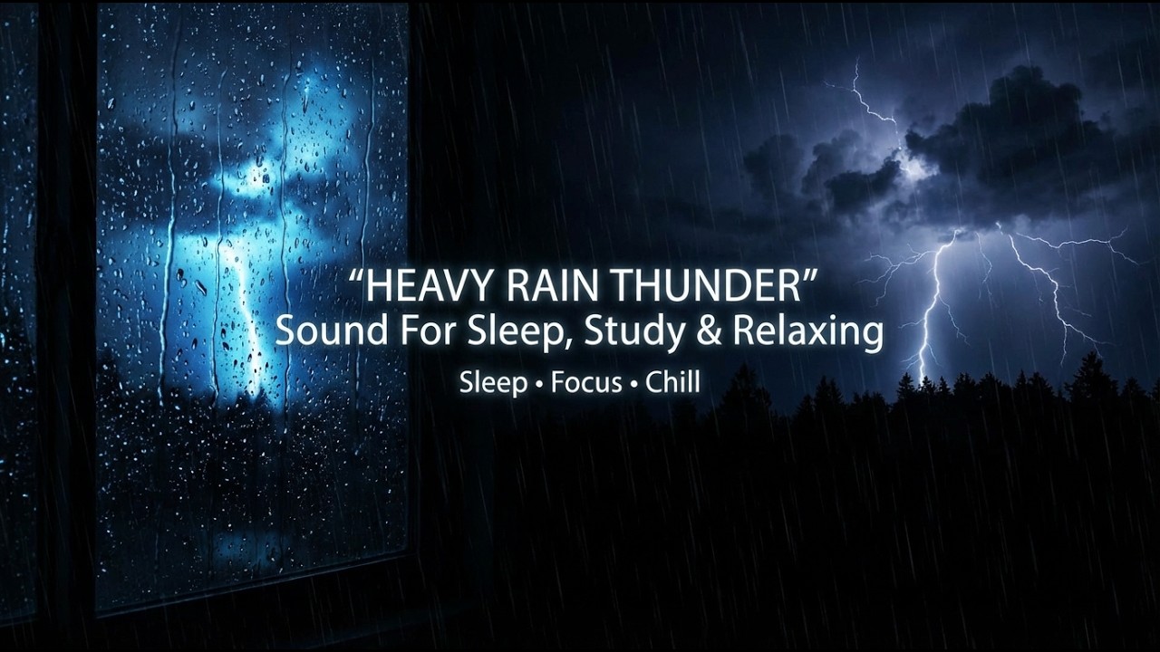 Beat Insomnia & Stress ⛈️ Heavy Rain Thunderstorm on Tin Roof & Powerful Thunder
