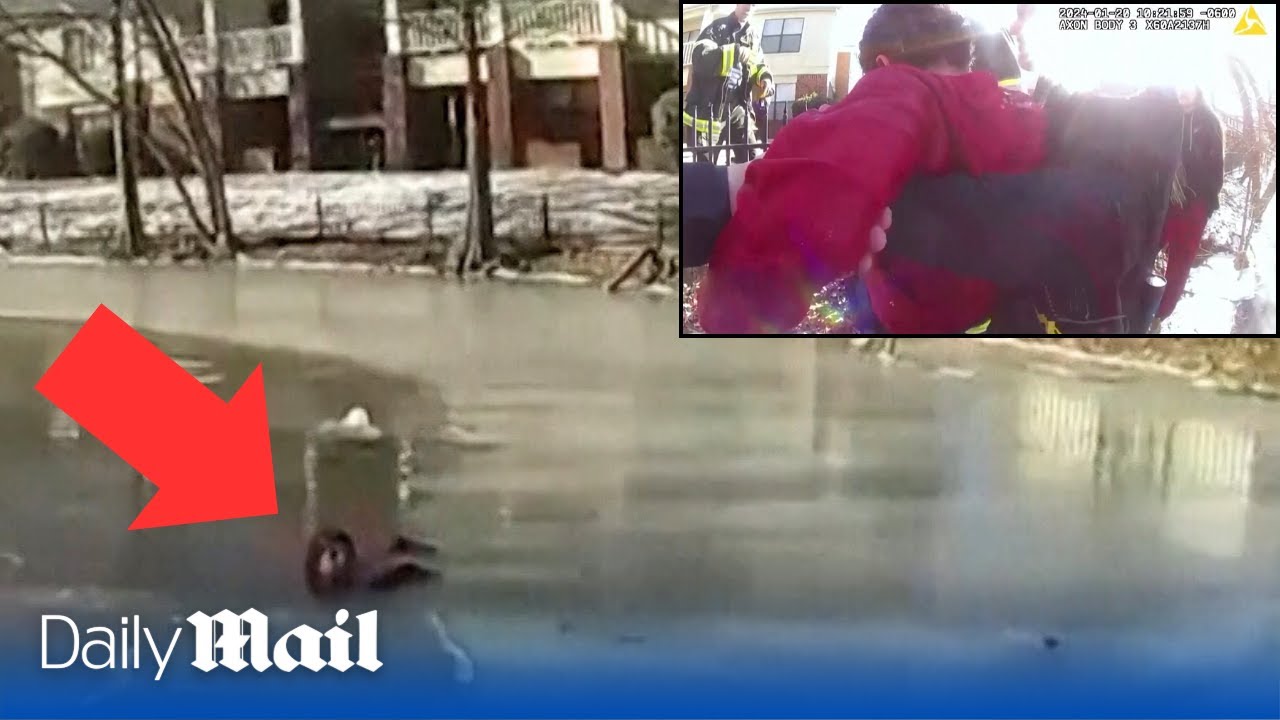 Bodycam: Hero police officer rescues child trapped in frozen pond