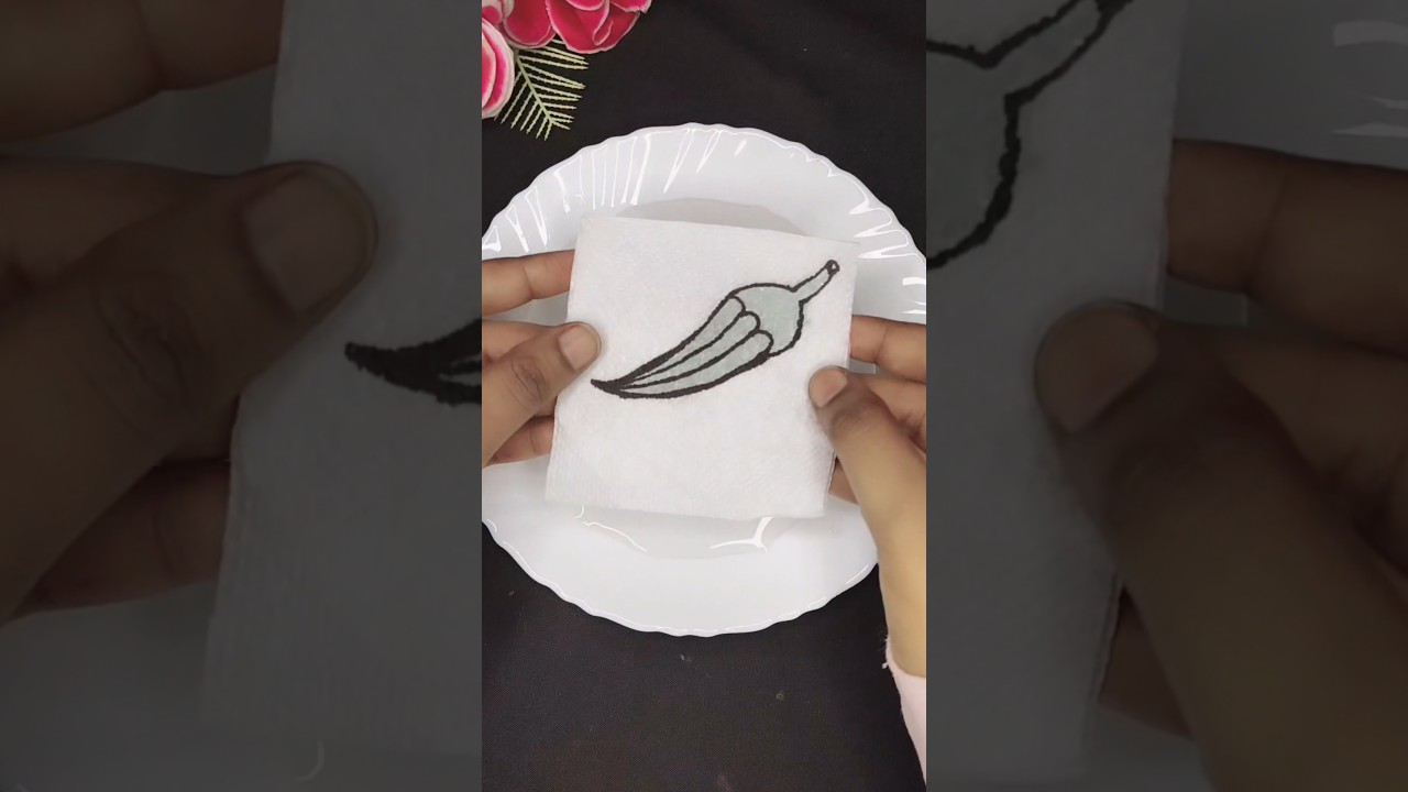 Outline tissue paper drow bhindi ideas for kids | Kids video 