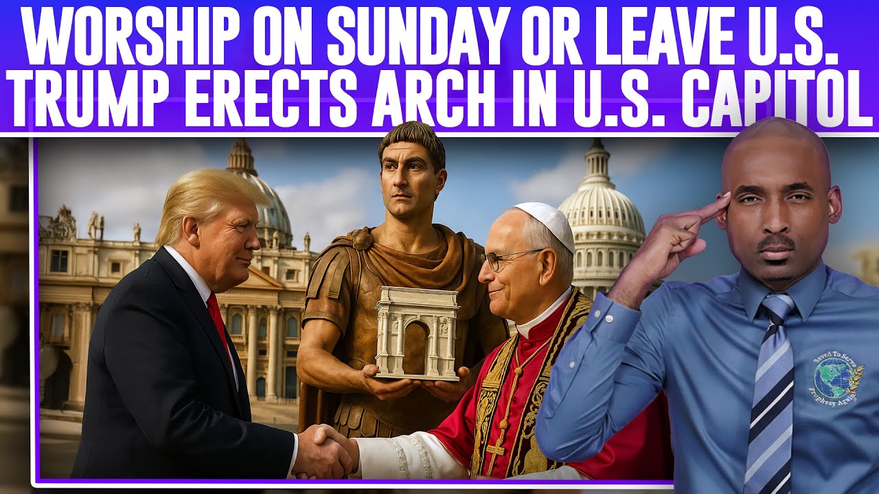 ⚠️Warning:Worship On Sunday Or Leave The US💀 MarkOfBeast Is Near🔥 Trump Erects Arch In US Capitol🇺🇸