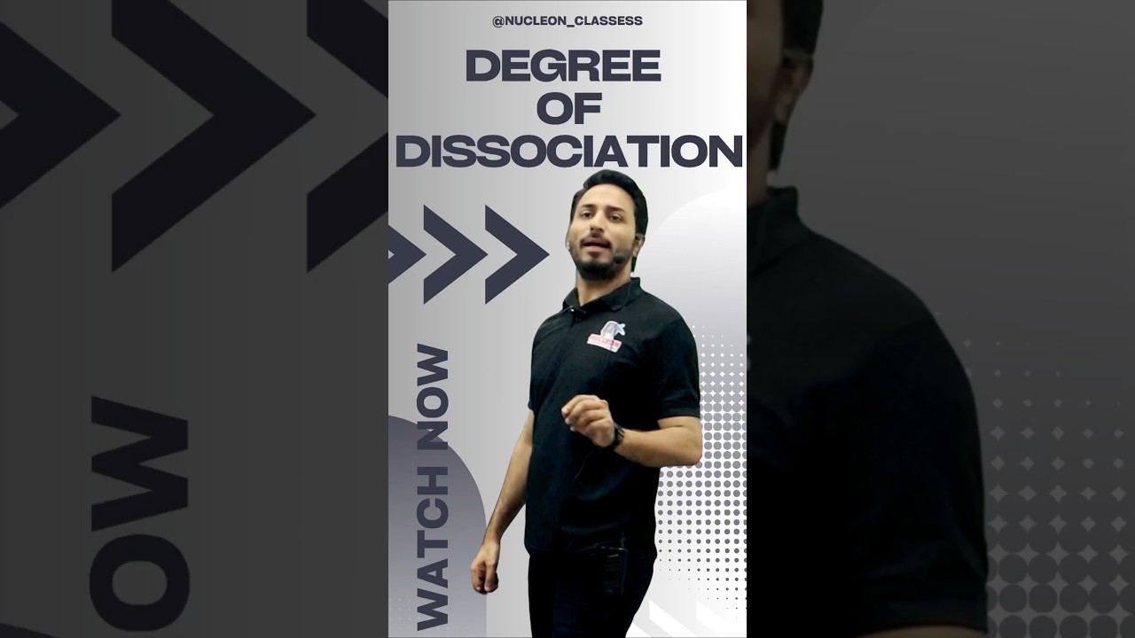 Degree Of Dissociation || #chemistry #degreeofdissociation #ytshorts #shorts