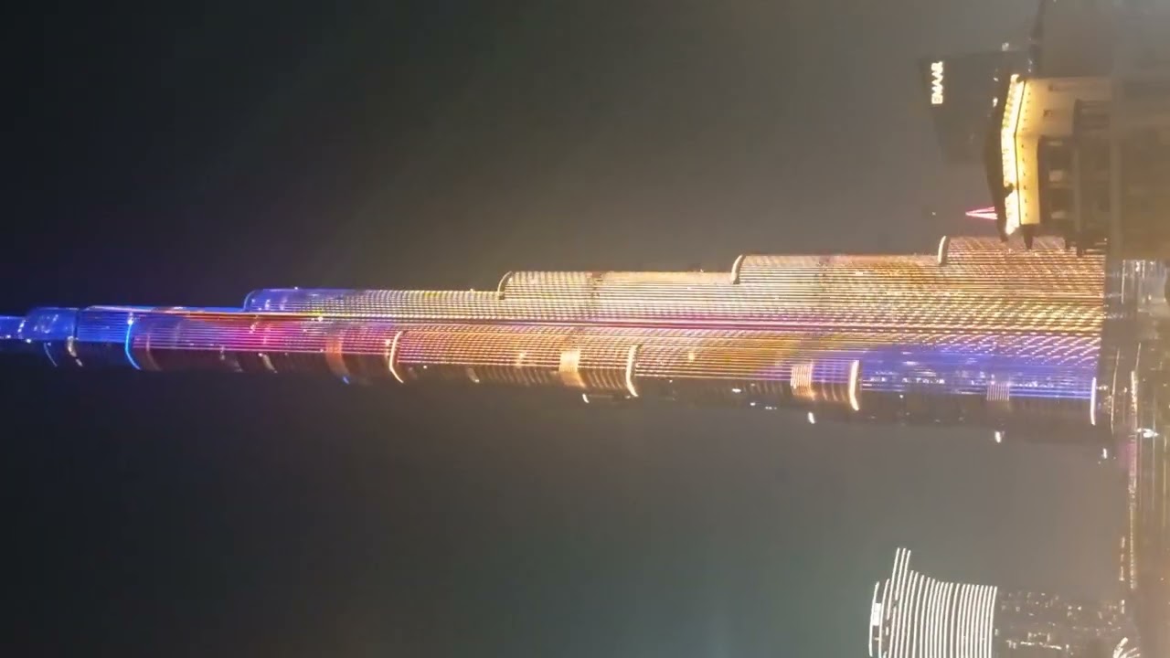 Last Night Beautiful View Of Burj Khalifa Dubau UAE 