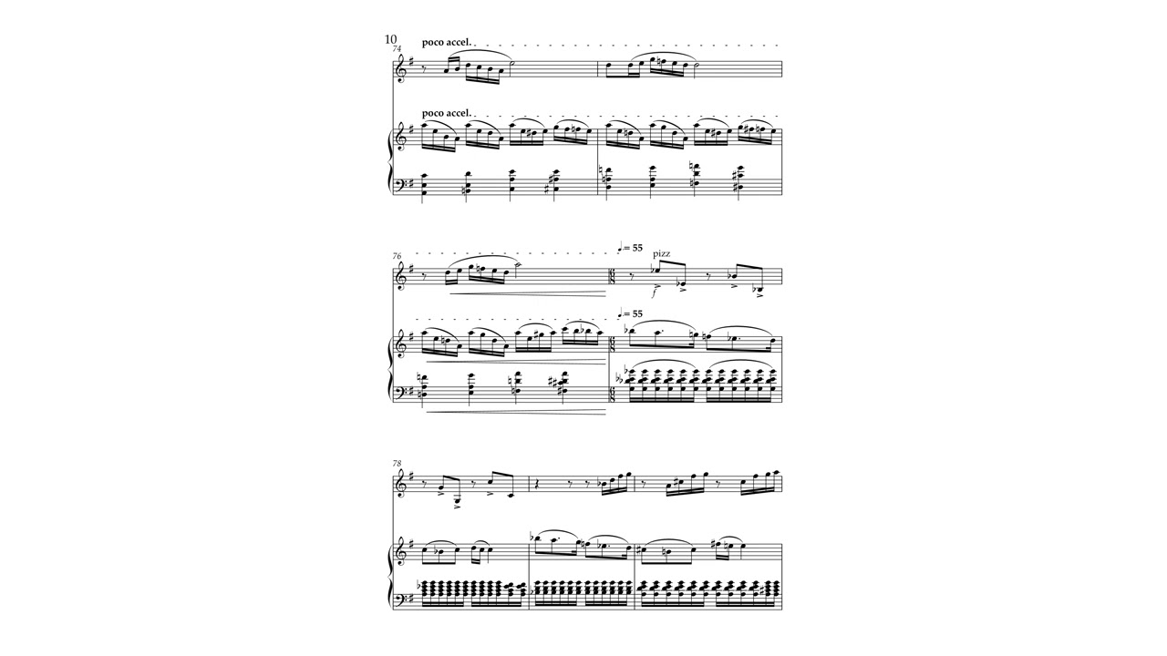 Marco Beretta - RONDO' for violin and piano (Score Video) [MIDI mockup]