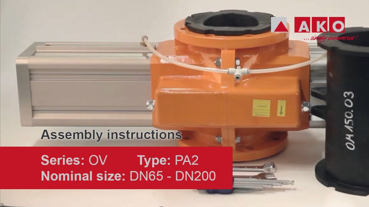 Maintenance: AKO pinch valve (mechanical), OV series, type PA2, DN: 65, 80, 100, 125, 150, 200