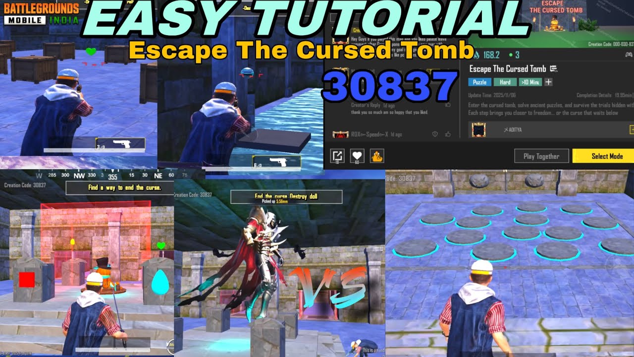 BGMI Escaped The Cursed Tomb Easy Tutorial Wow Mode Complete /⚡️ (30837)