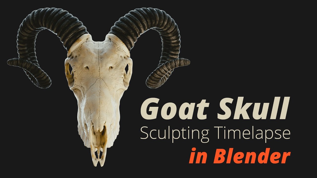 Goat Skull - Blender Sculpting Timelapse / Tutorial (EN)