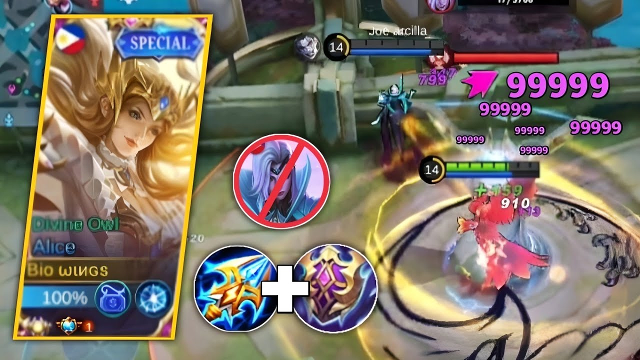 WINGS ALICE QUEEN OF PAIN ALICE PRO GAMEPLAY LEGENDARY -mlbb-