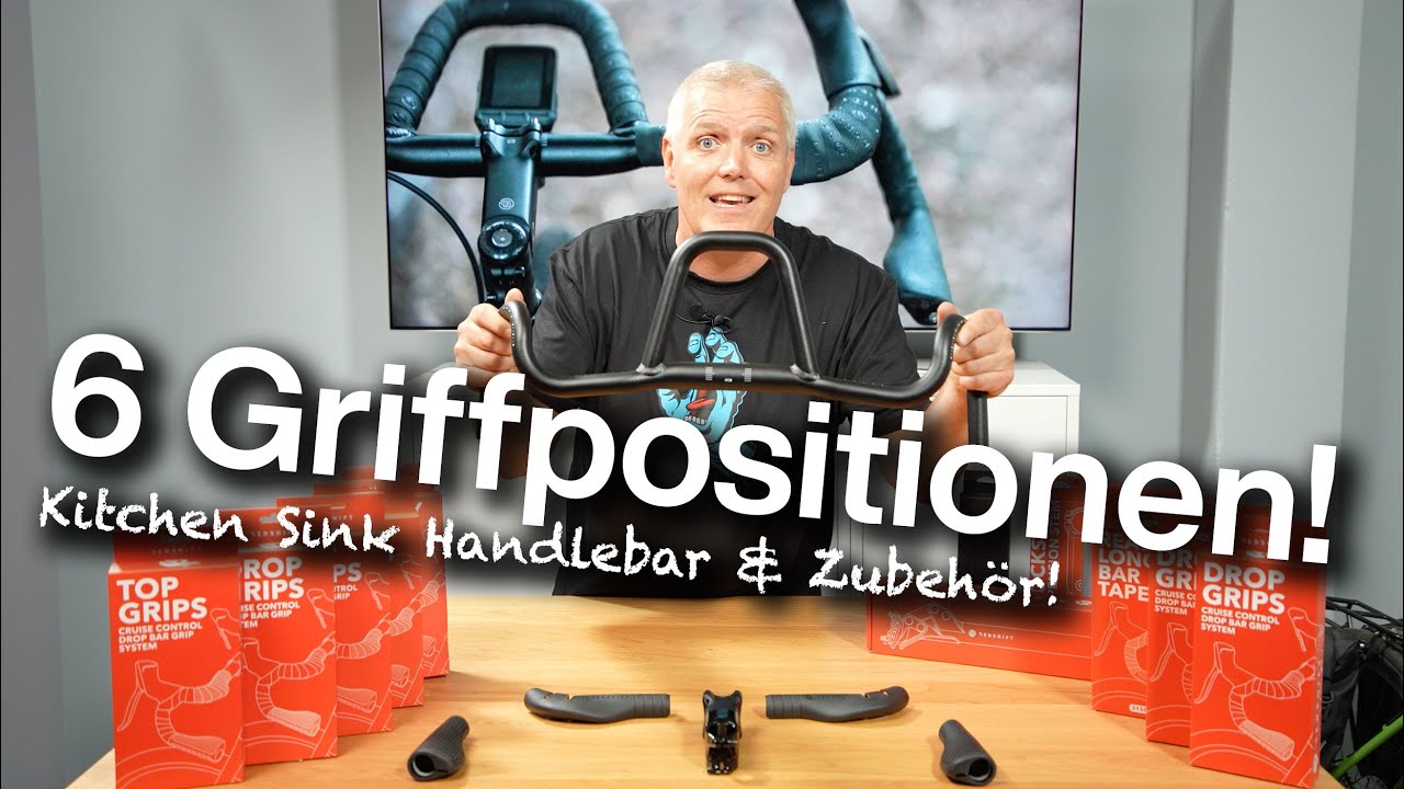 Redshift Sports Kitchen Sink Drop Bar Loop Gravel-Lenker + Top/Drop Grips + Gefederter Vorbau!