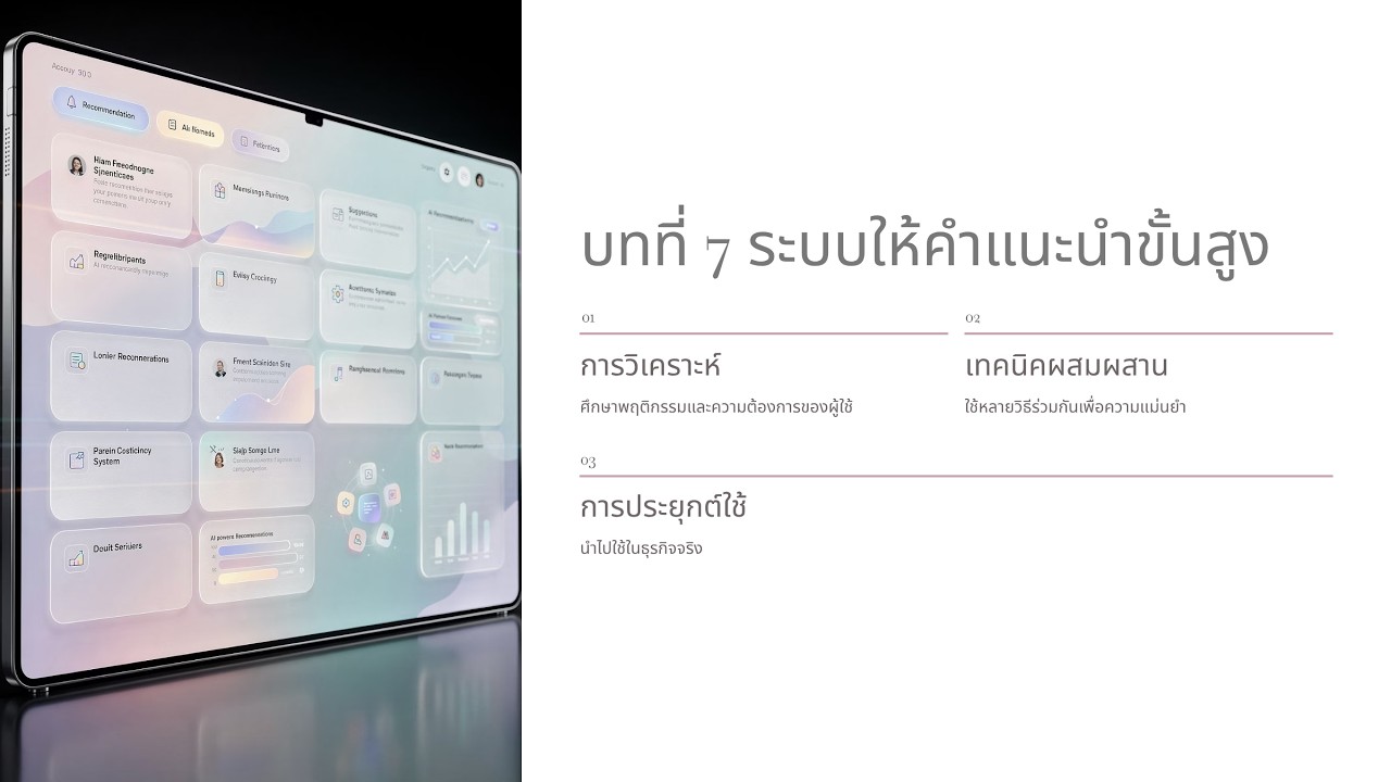บทที่ 7 การสร้างแบบจำลองระบบให้คำแนะนำขั้นสูงการวิเคราะห์และประยุกต์ใช้เทคนิคผสมผสาน