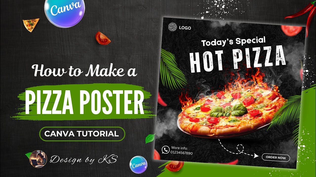 How to Make a Pizza Poster Design | Canva Tutorial | Step by Step