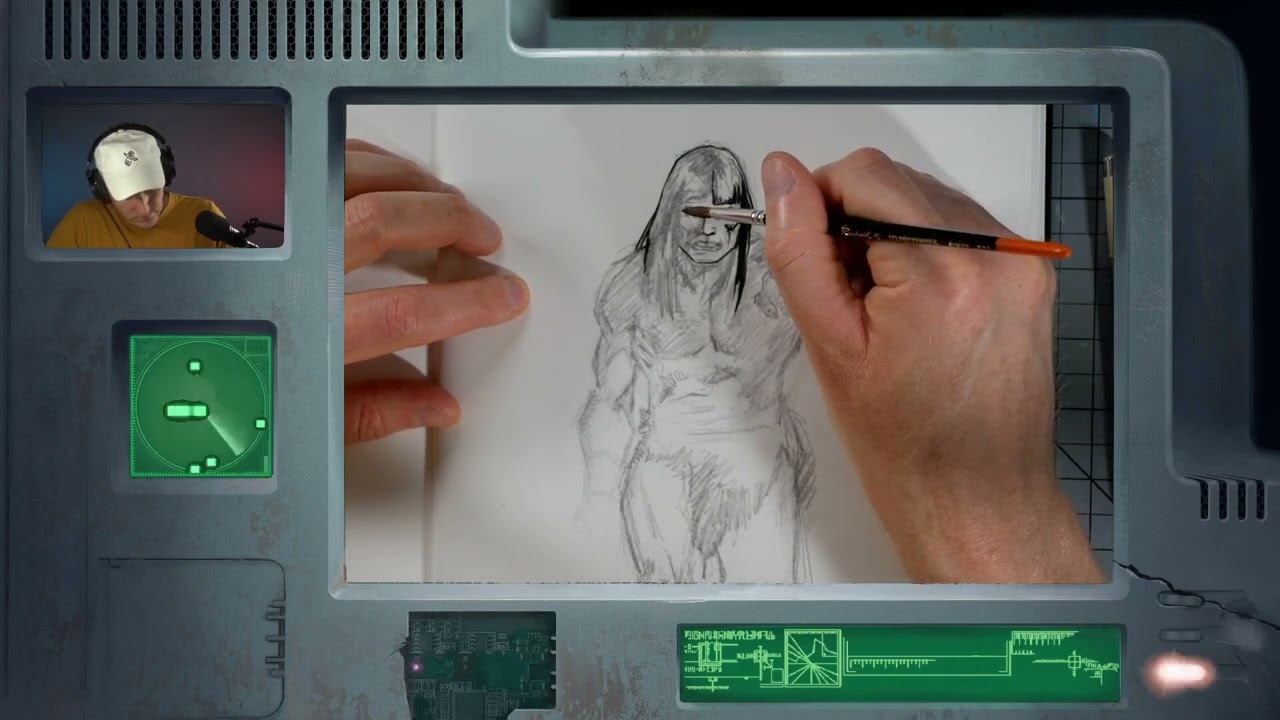 Testing new setup, Drawing Neal Adams' Conan PART 2