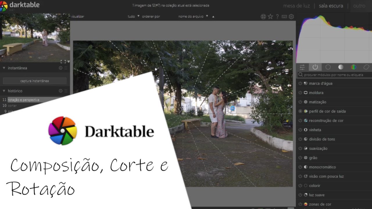 Curso de Darktable - Composição, Corte e Rotação (Aula 7)